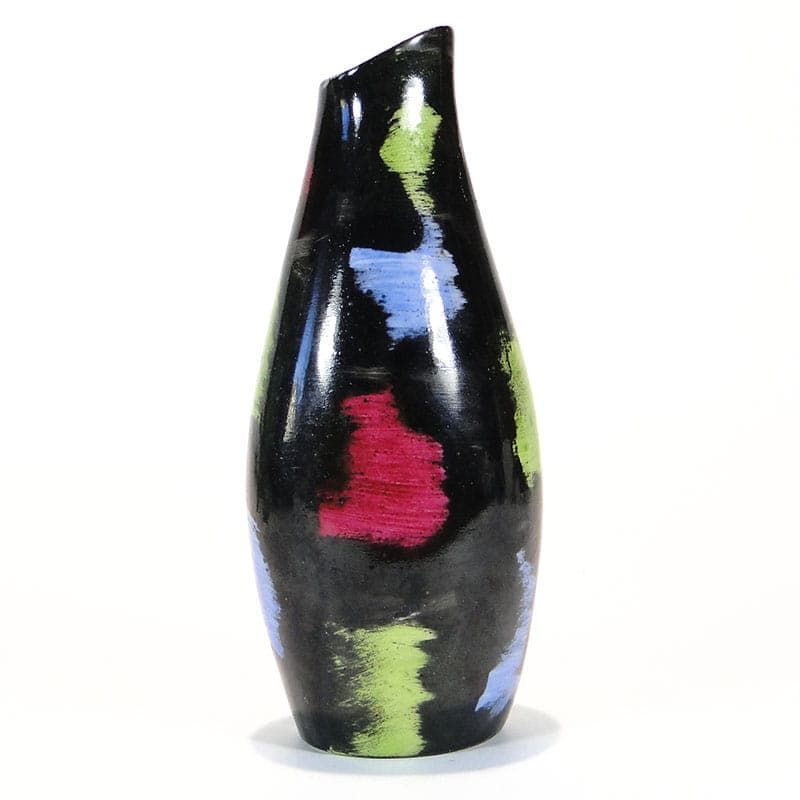 Vase, black painted porcelain, by Z. Przybyszewska, Pruszków, Poland, 1960s - 394446