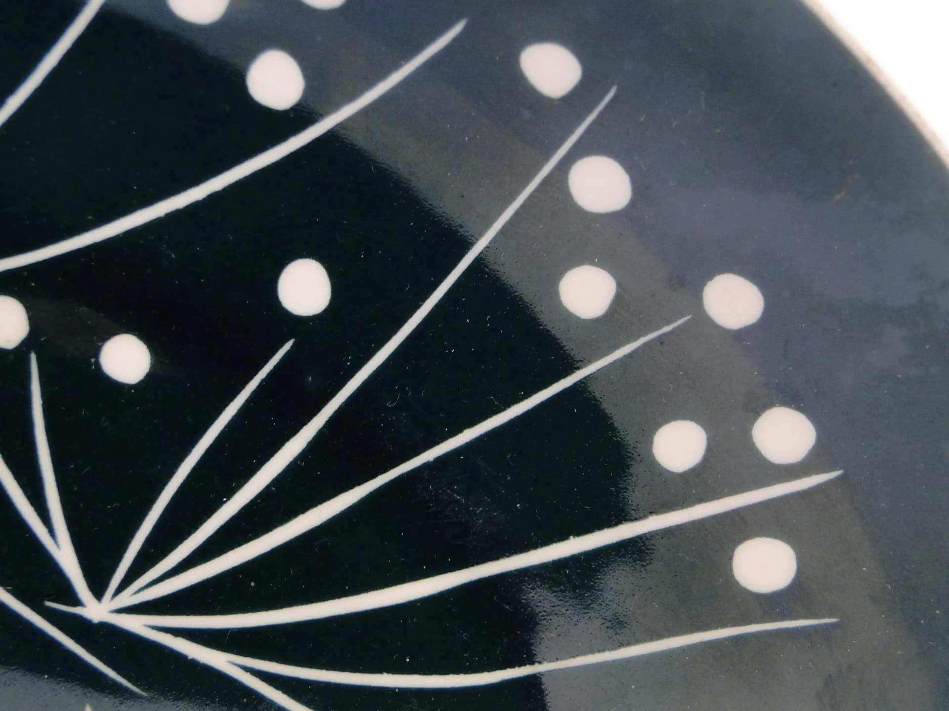 Platter Karolina, black, porcelain, Poland, 1950s - 394490