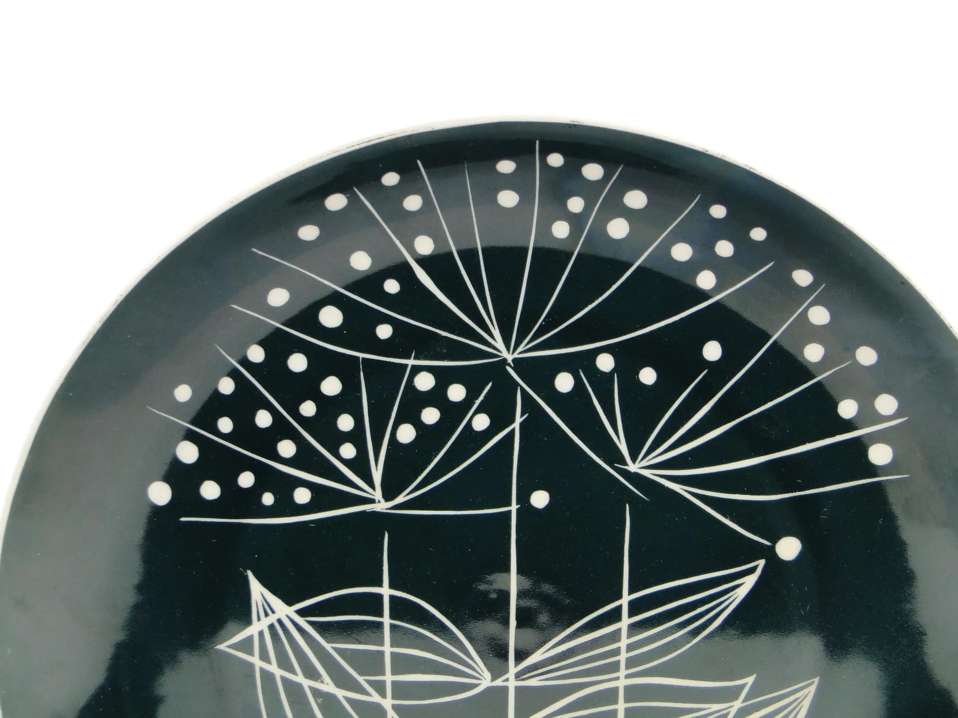 Platter Karolina, black, porcelain, Poland, 1950s - 394488