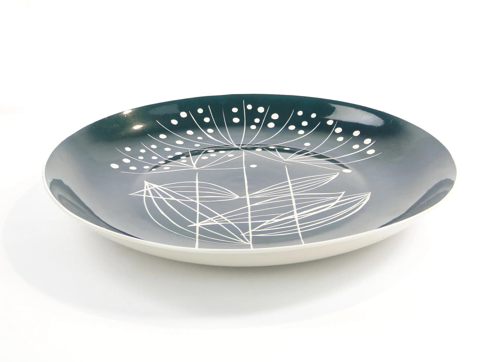 Platter Karolina, black, porcelain, Poland, 1950s - 394491