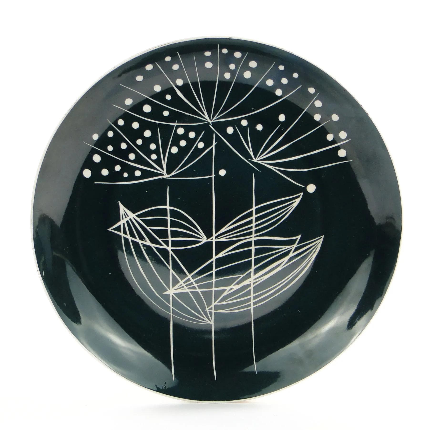 Platter Karolina, black, porcelain, Poland, 1950s - 394487
