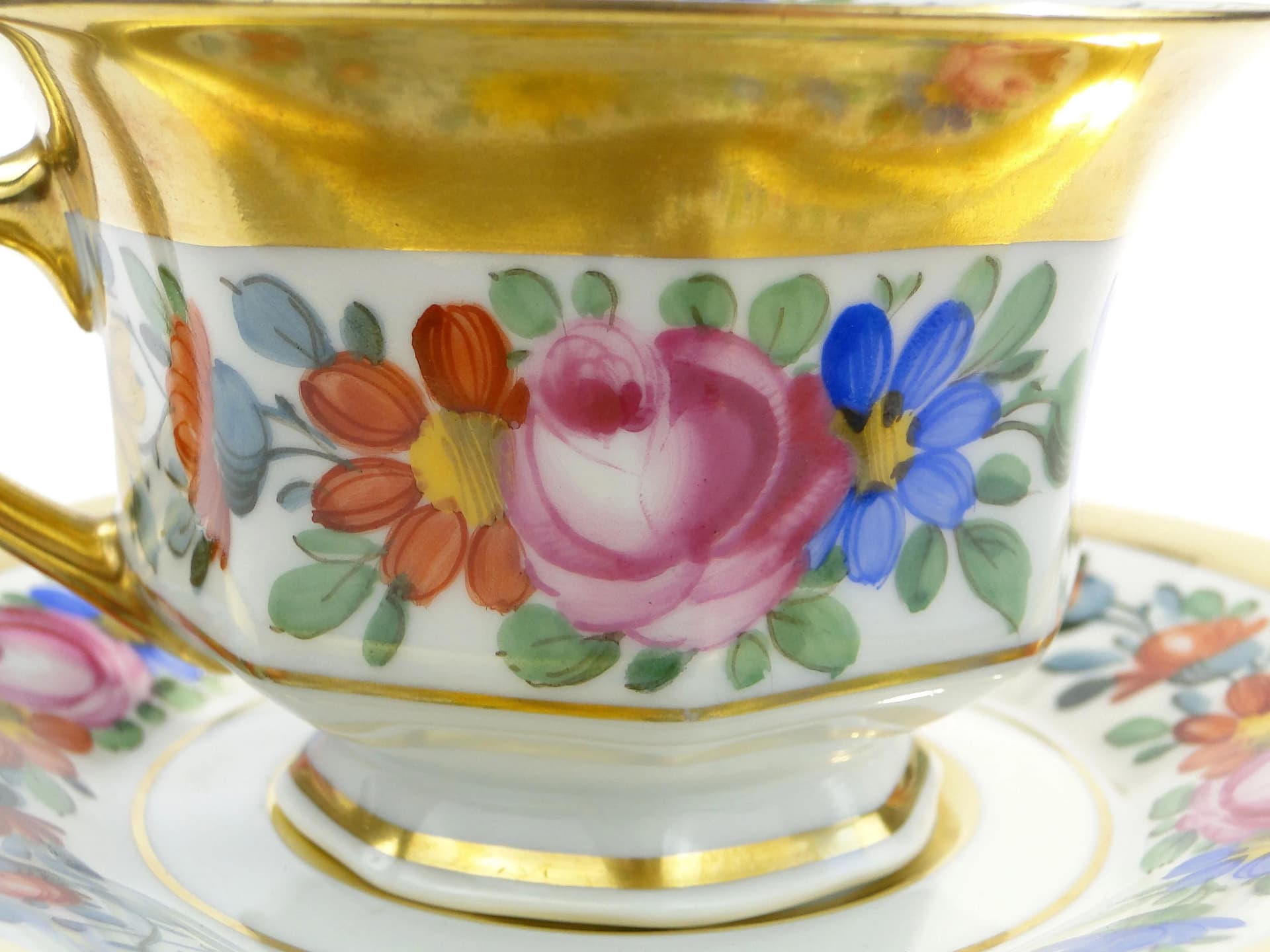 Zestaw śniadaniowy, porcelana multikolor, złocenia, Rosenthal, Niemcy, lata 20. - 29205