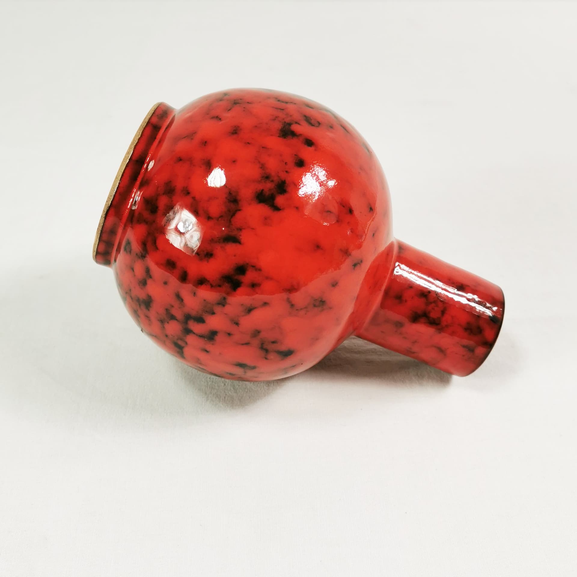 Vase Modernist, red black, ceramic, Italy, 1960s - 394553