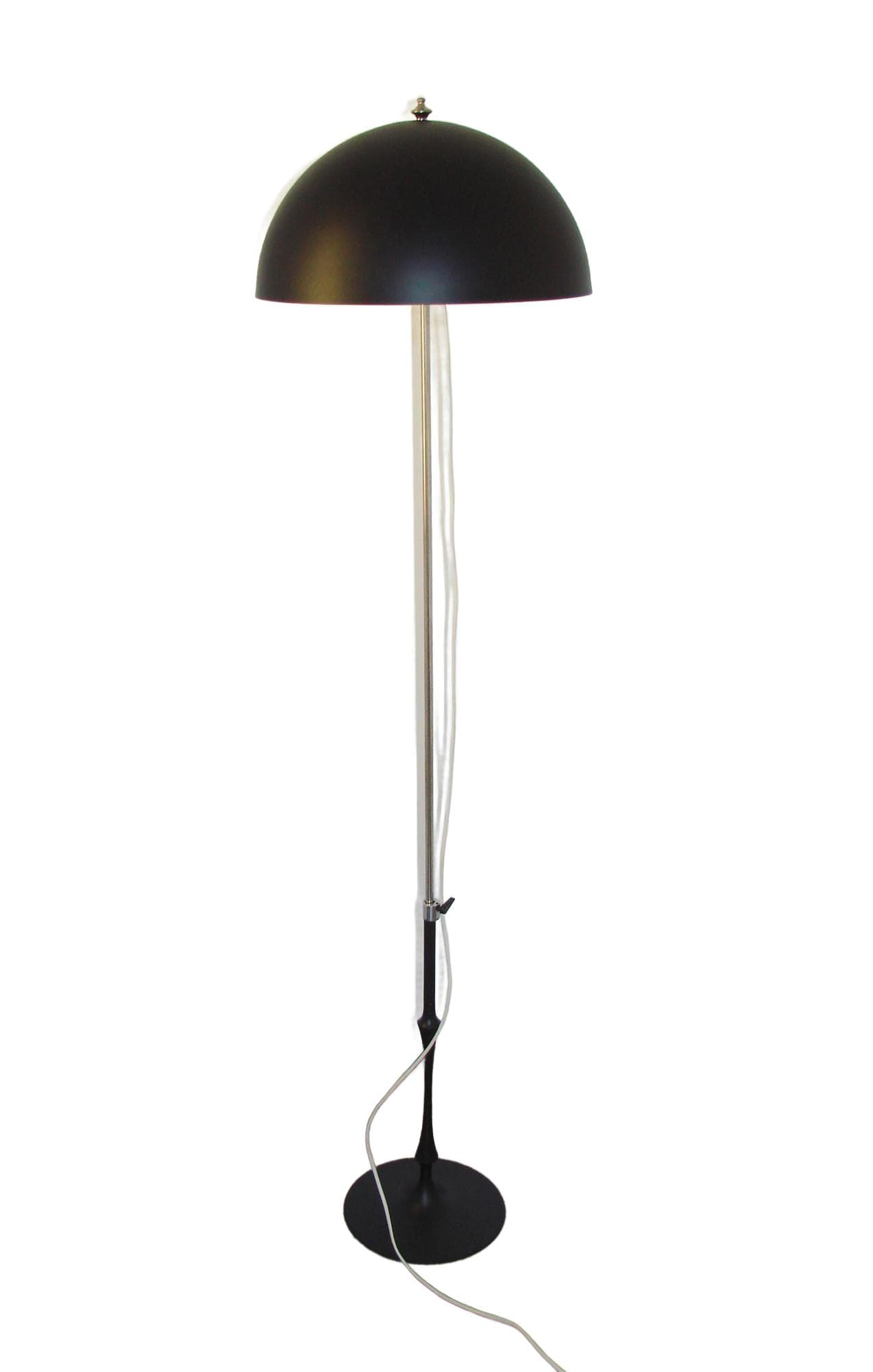 Lampa podłogowa T25, metal czarny, aluminium srebrny, Vitra, lata 70.