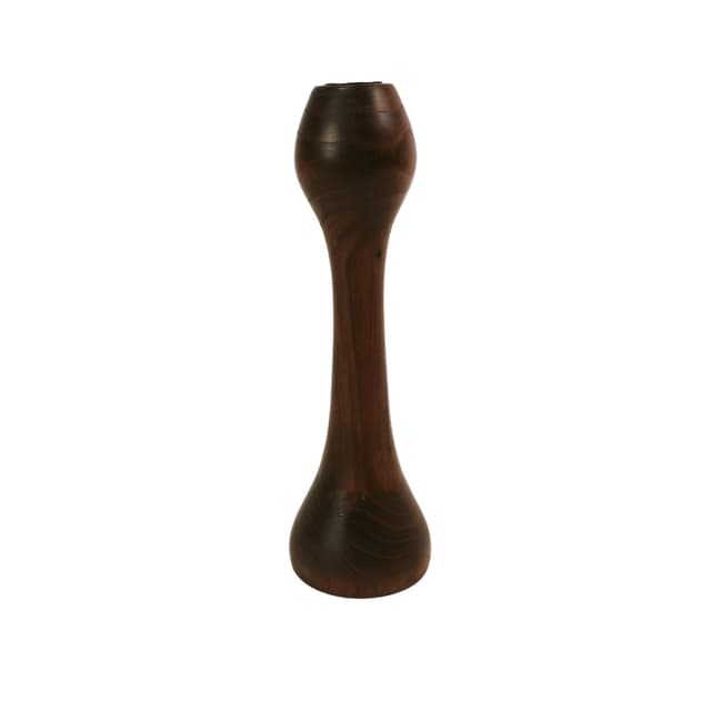 Candlestick Mid Century, brown teak, Denmark, 1960s. - DIMENSION