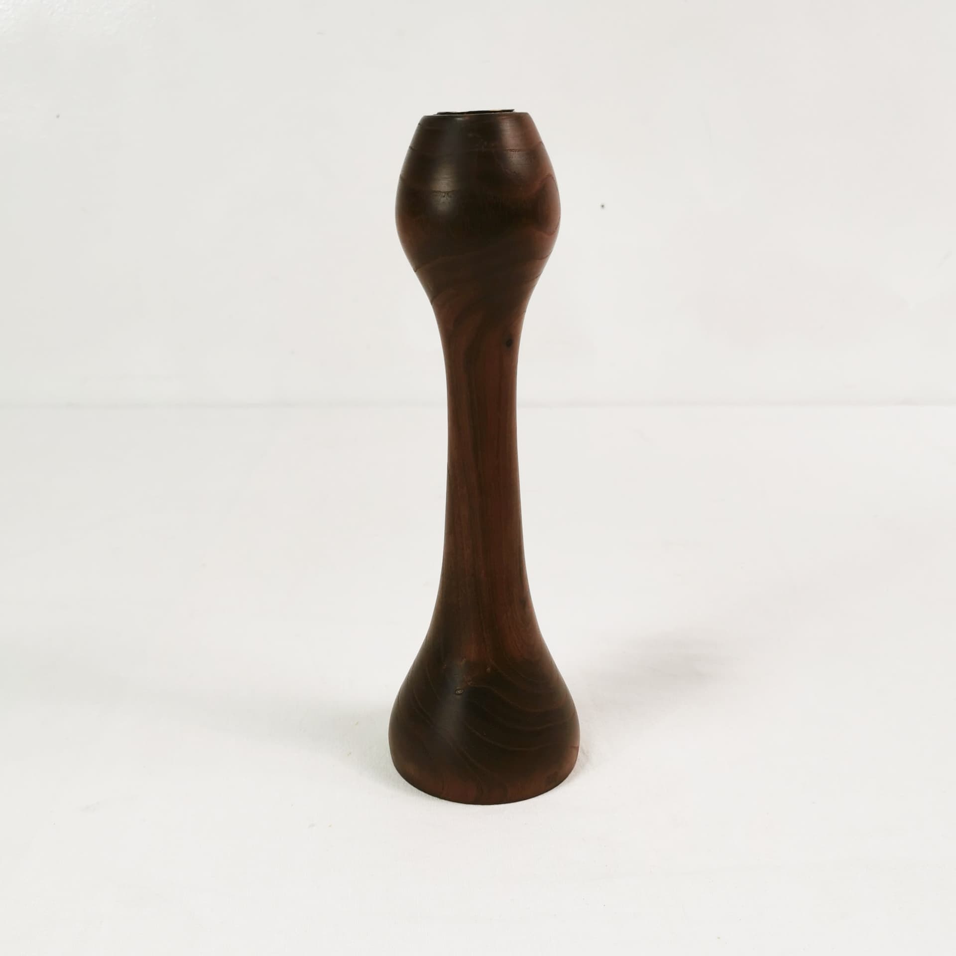 Candlestick Mid Century, brown teak, Denmark, 1960s. - 394584