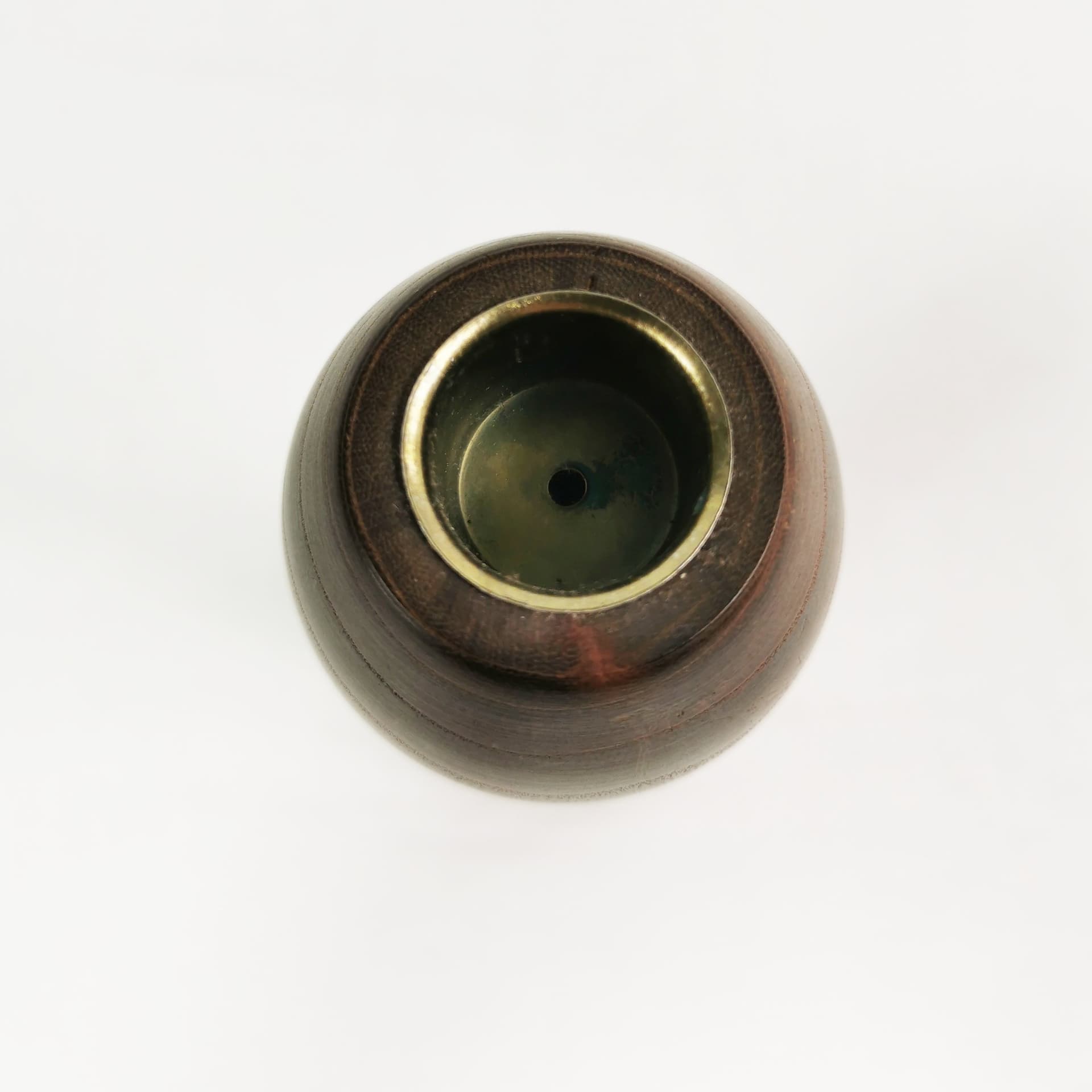 Candlestick Mid Century, brown teak, Denmark, 1960s. - 394591