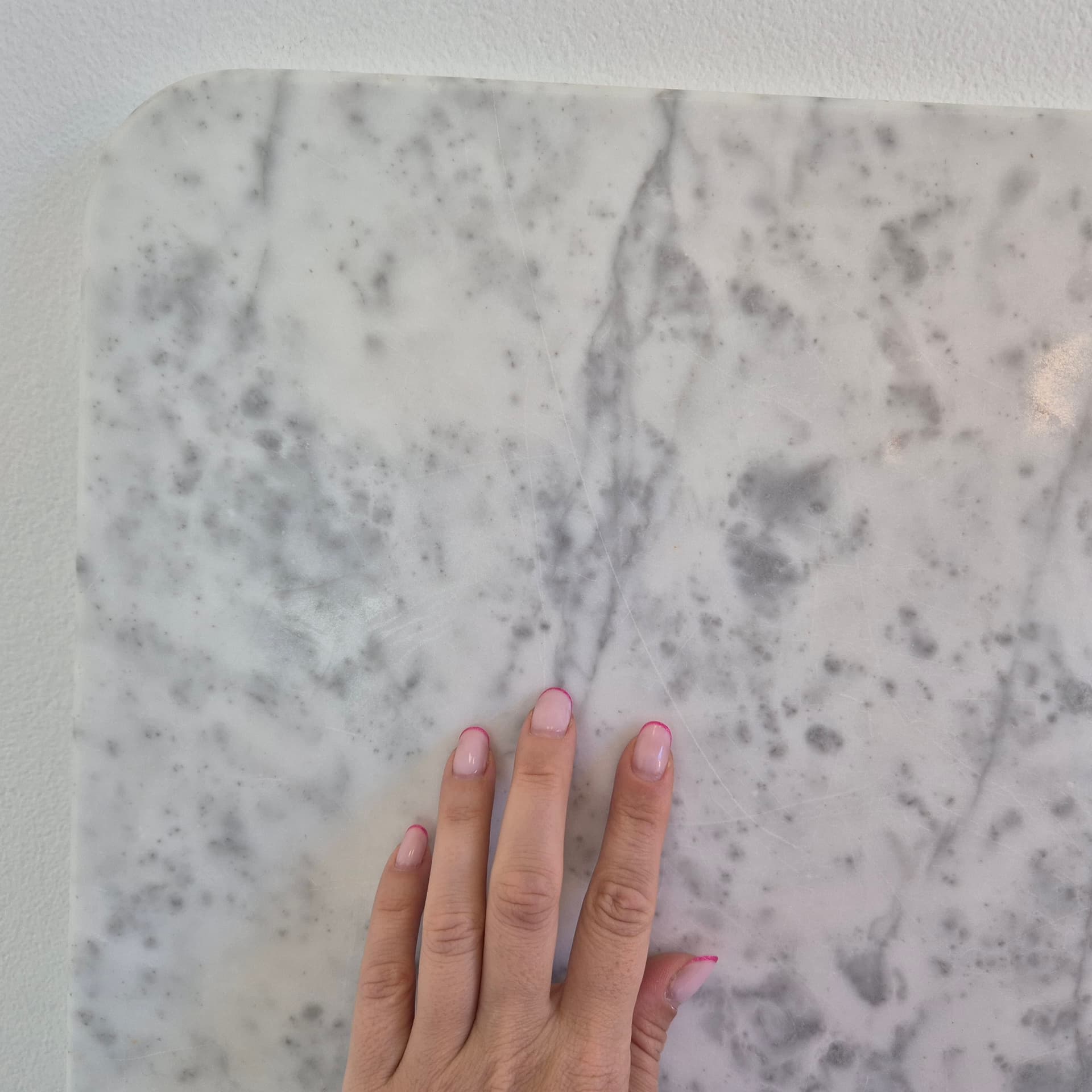 Ława Bianco Carrara, marmur biały, stal chromowana srebrna, Włochy, lata 70. - 394619