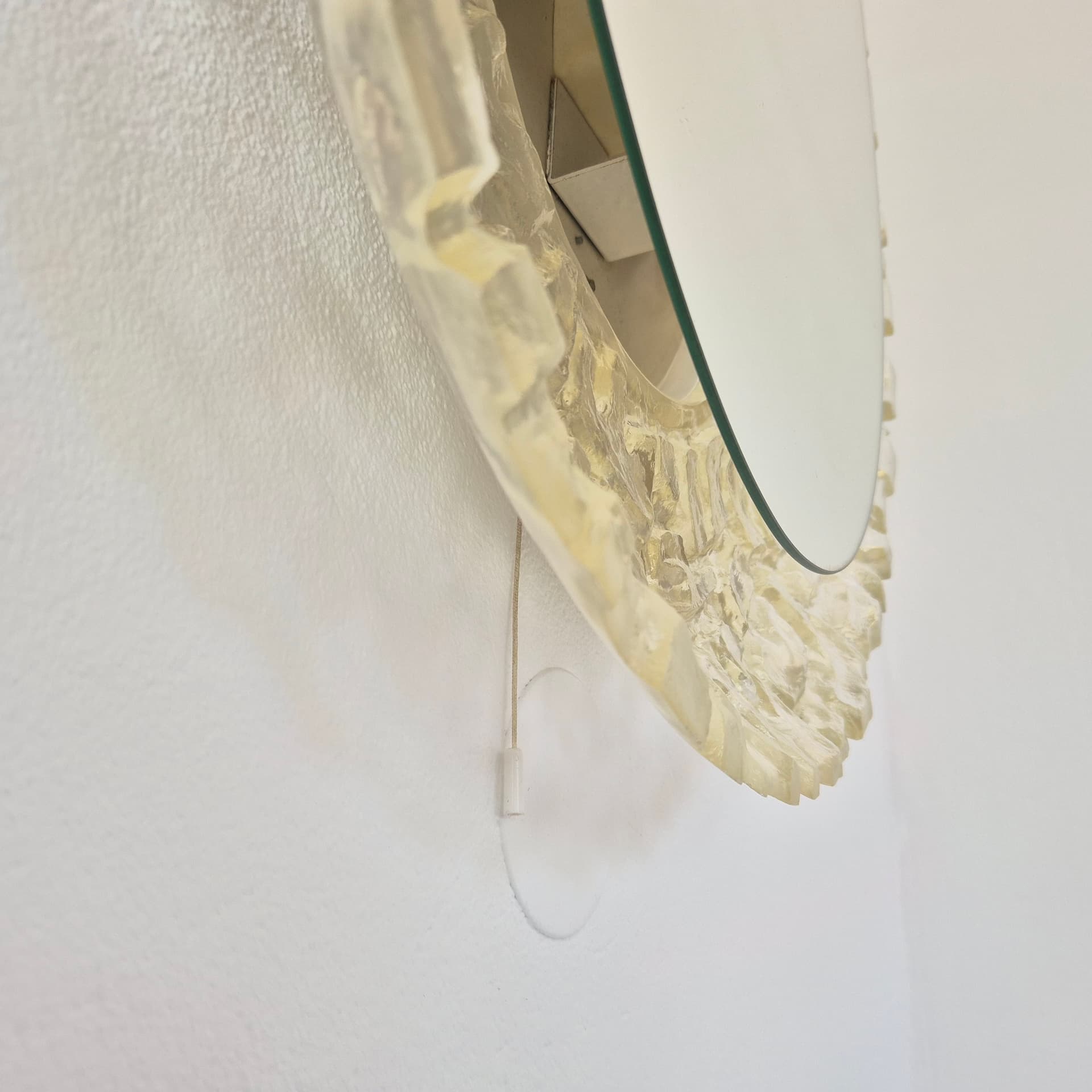 Wall mirror, Space Age, transparent beige acrylic, glass, by E. Hillebrand, Hillebrand, Germany, 1960s. - 394630
