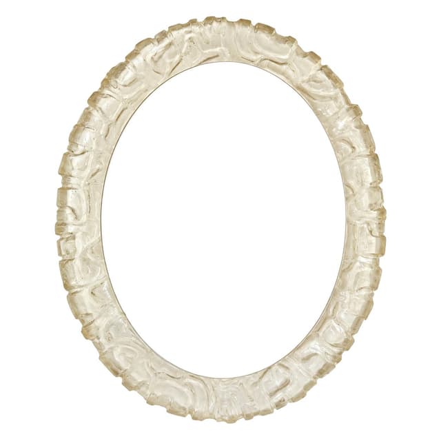 Wall mirror, Space Age, transparent beige acrylic, glass, by E. Hillebrand, Hillebrand, Germany, 1960s. - DIMENSION