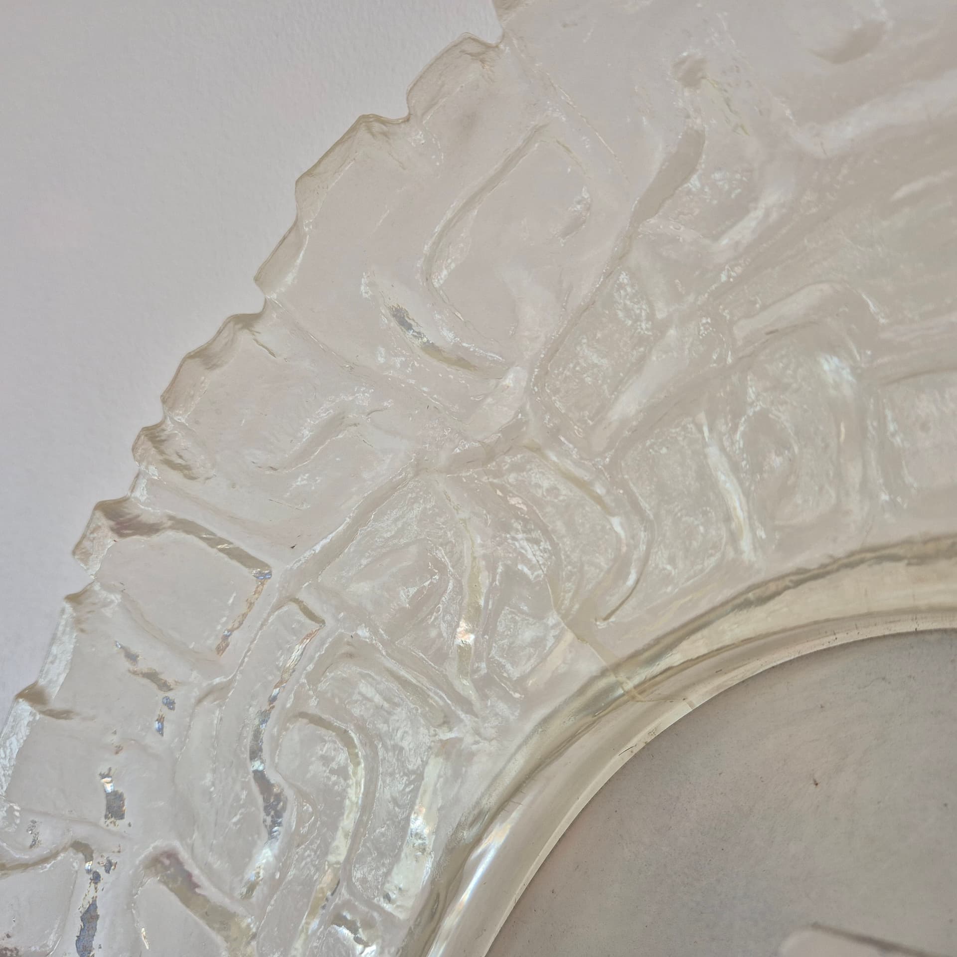 Wall mirror, Space Age, transparent beige acrylic, glass, by E. Hillebrand, Hillebrand, Germany, 1960s. - 394634
