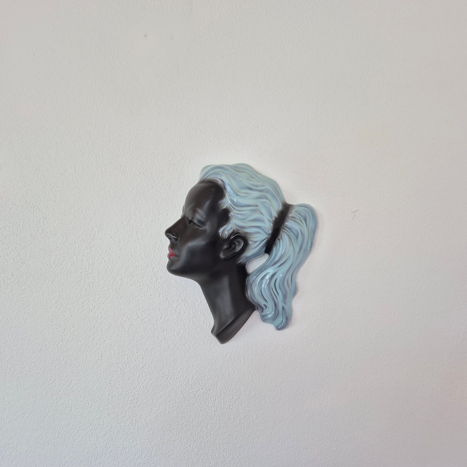 Wall decoration, black blue ceramic, by A. Strunz, for Cortendorf, Germany, 1960s. - 394658