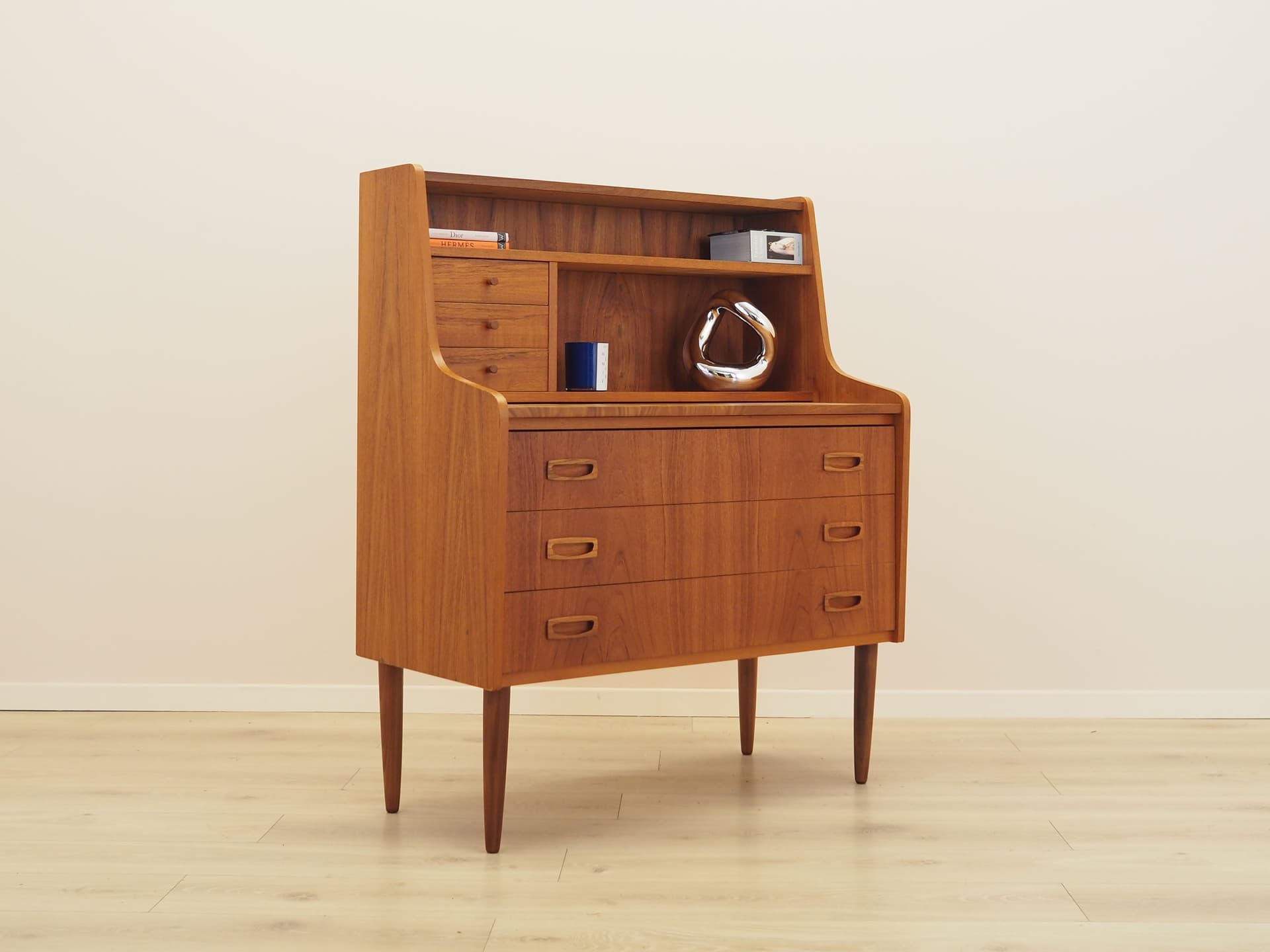 Sekretarzyk, teak brązowy, Dania, lata 60. - 394680