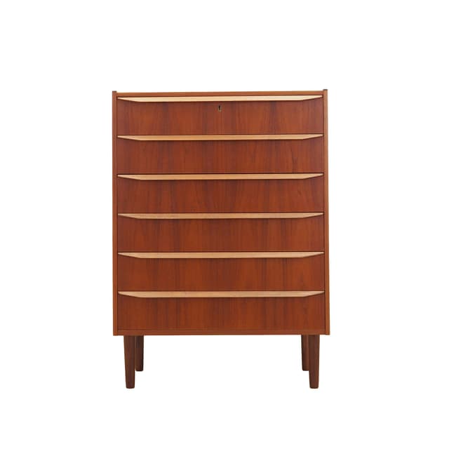 Komoda tallboy, teak brązowy, Dania, lata 60. - WYMIARY