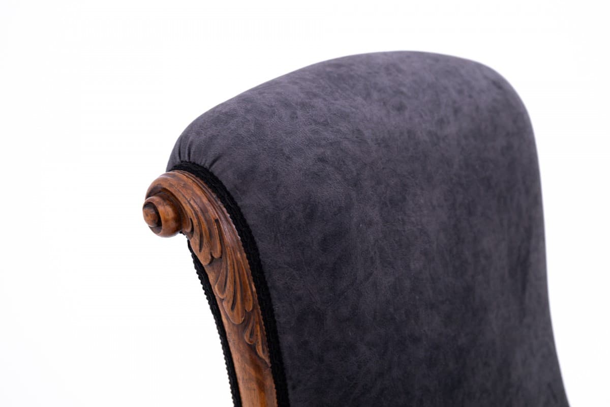 Fotel, palisander brązowy, velvet szary, Dania, XIX w. - 395096