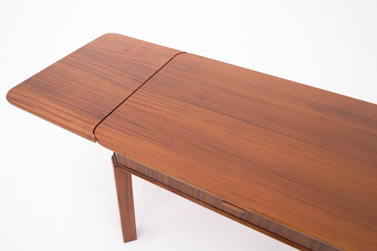 Extendable Table Art Deco, brown walnut, Poland, 1930s - 395123