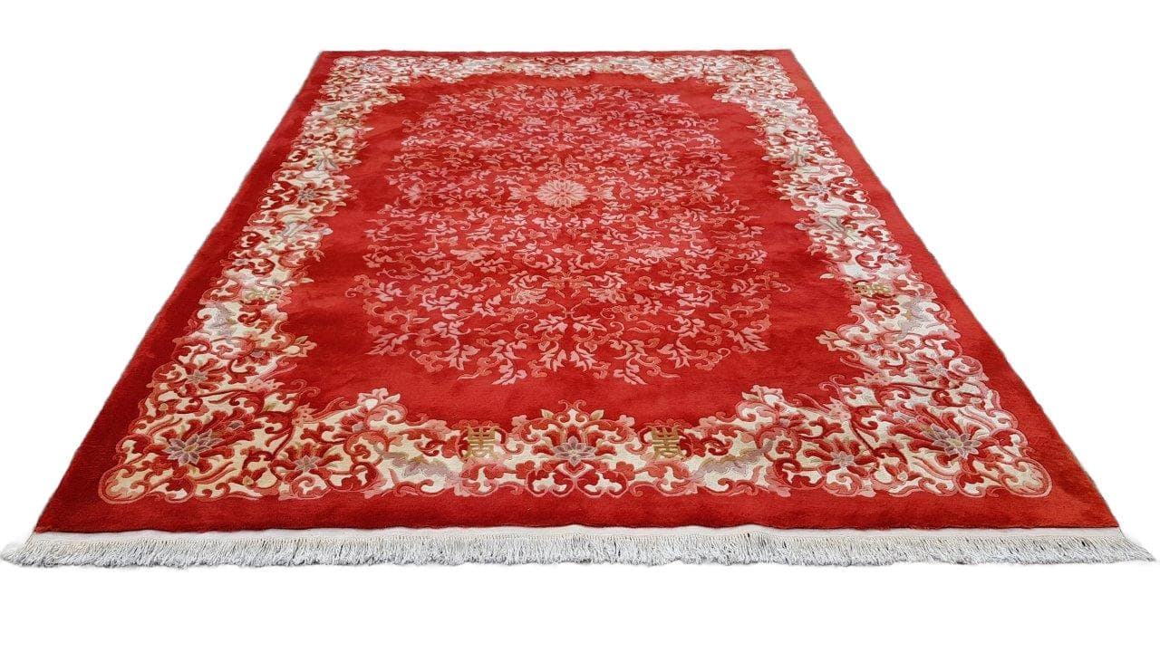 Rug Aubusson 270x390 cm, red, wool, China, 1990s