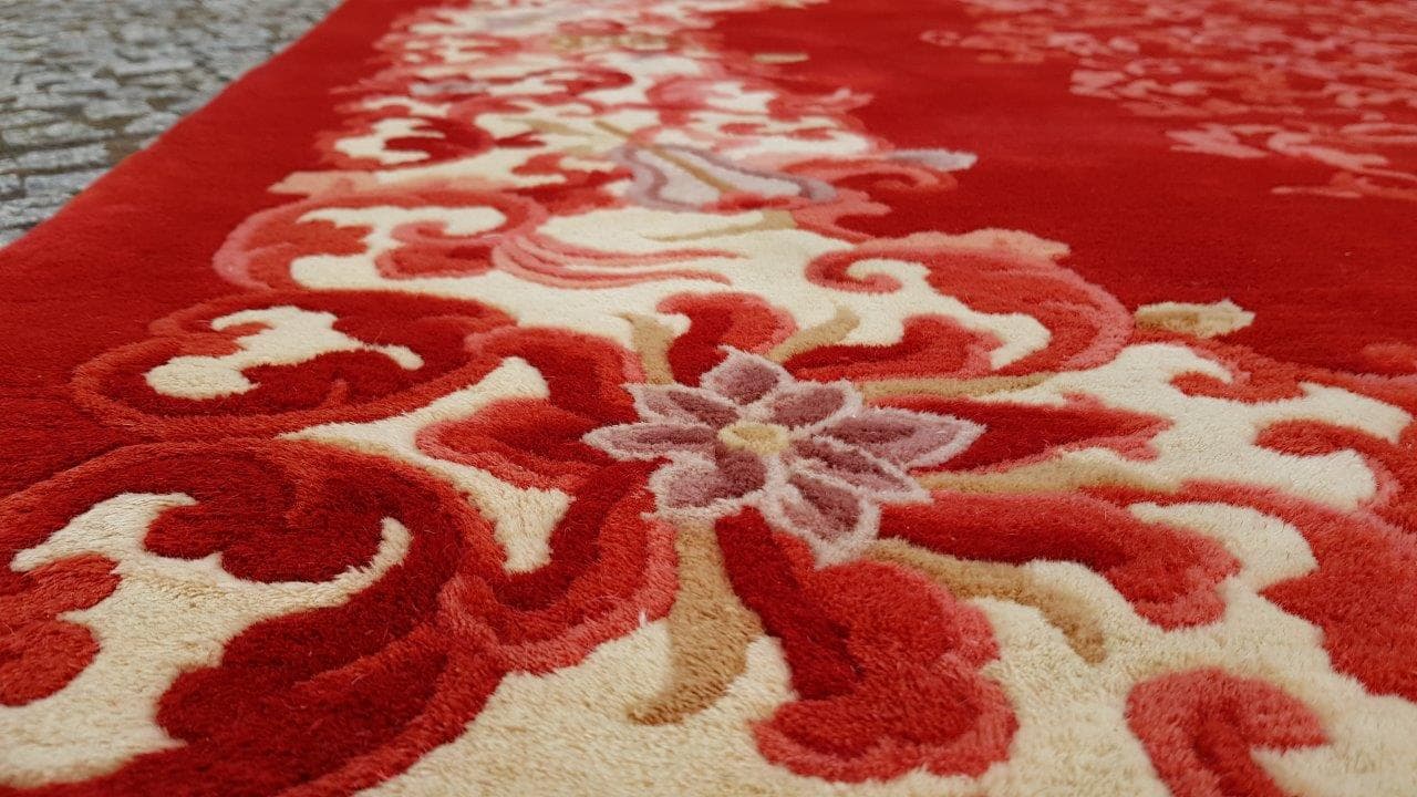 Rug Aubusson 270x390 cm, red, wool, China, 1990s - 395240