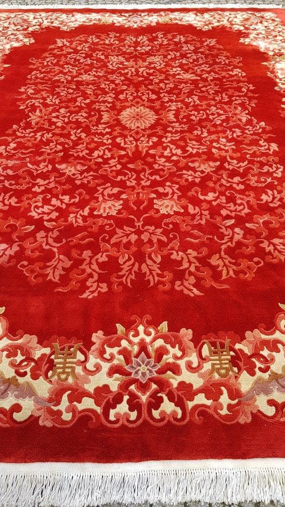 Rug Aubusson 270x390 cm, red, wool, China, 1990s - 395236