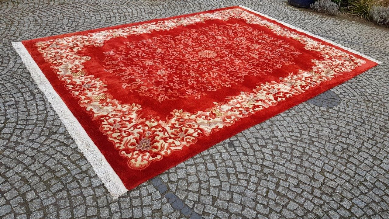 Rug Aubusson 270x390 cm, red, wool, China, 1990s - 395232