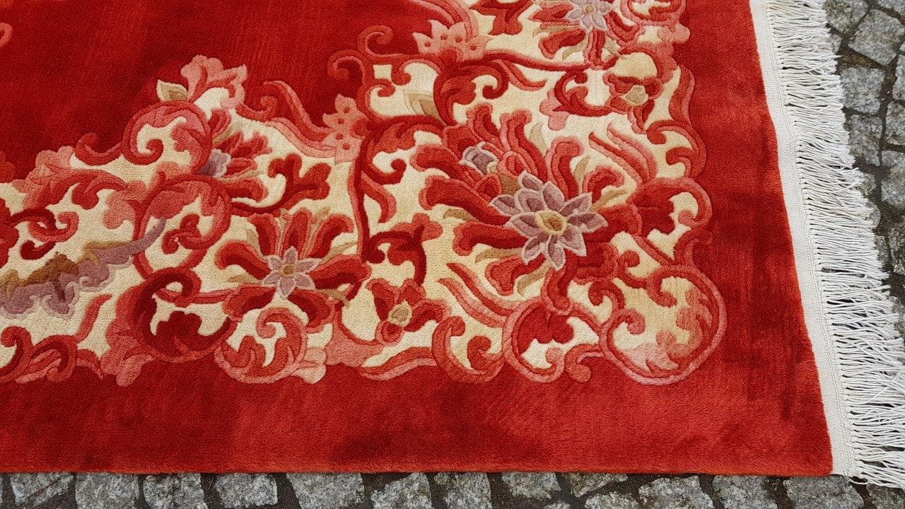 Rug Aubusson 270x390 cm, red, wool, China, 1990s - 395241
