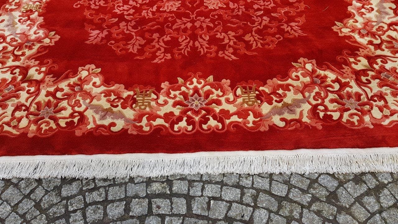 Rug Aubusson 270x390 cm, red, wool, China, 1990s - 395237