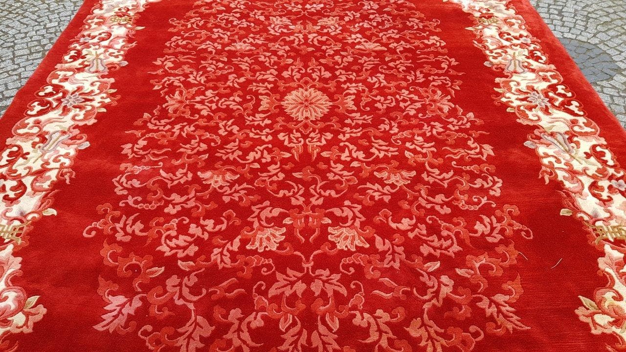 Rug Aubusson 270x390 cm, red, wool, China, 1990s - 395245