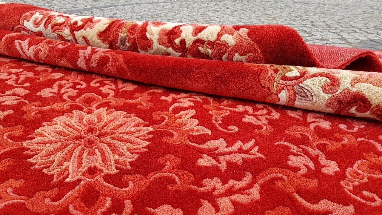 Rug Aubusson 270x390 cm, red, wool, China, 1990s - 395242