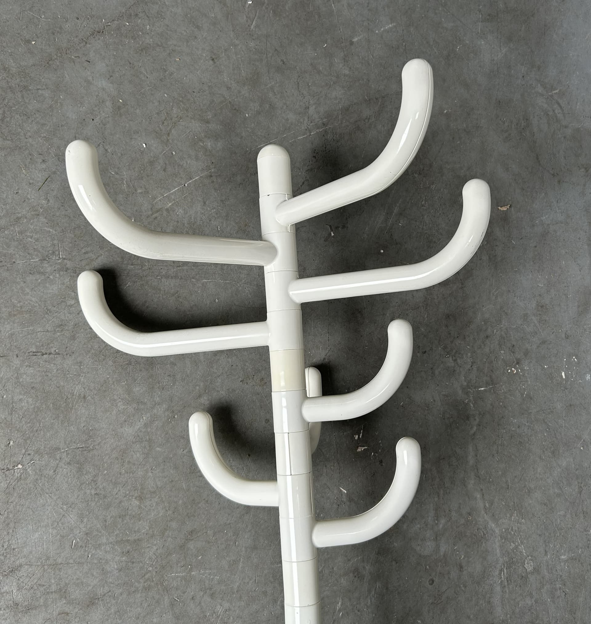 Wieszak stojący Smed, biały, metal, plastik, proj. R. Andersson, Ikea, lata 80. - 395320