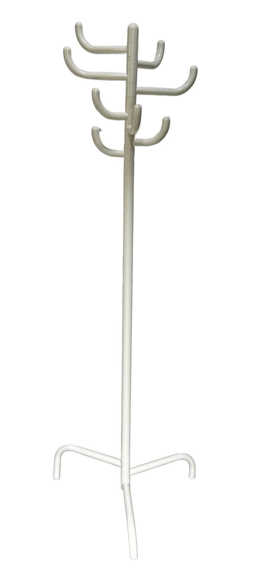 Wieszak stojący Smed, biały, metal, plastik, proj. R. Andersson, Ikea, lata 80.