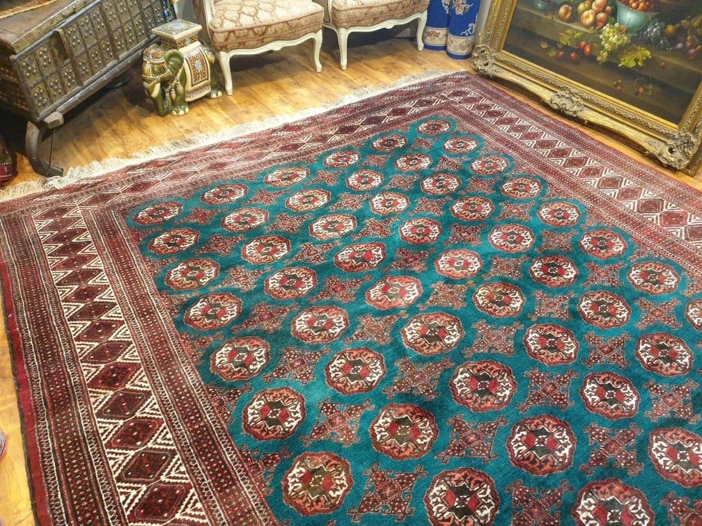 Rug Samarkand Mauri 278x415 cm, blue green red brown black white orange, wool, Afghanistan, 1960s. - 395330