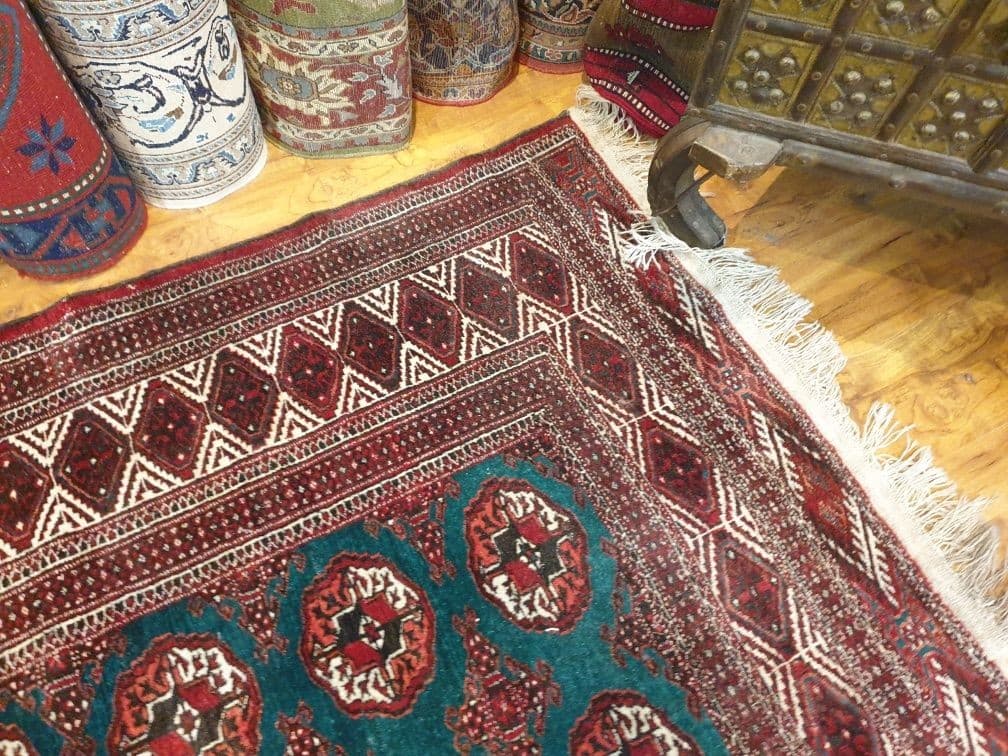 Rug Samarkand Mauri 278x415 cm, blue green red brown black white orange, wool, Afghanistan, 1960s. - 395332
