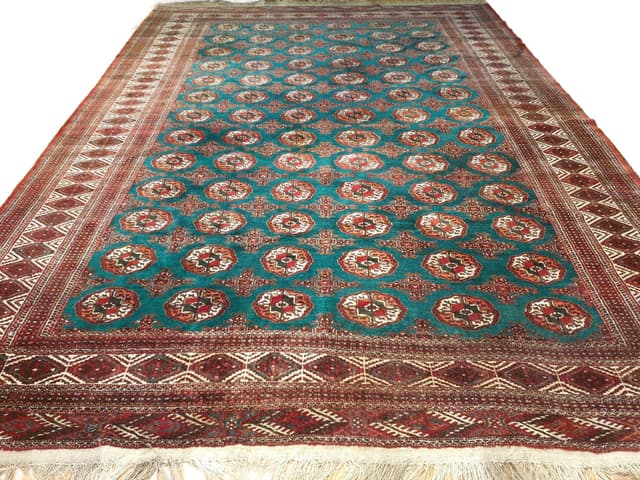 Rug Samarkand Mauri 278x415 cm, blue green red brown black white orange, wool, Afghanistan, 1960s. - DIMENSION