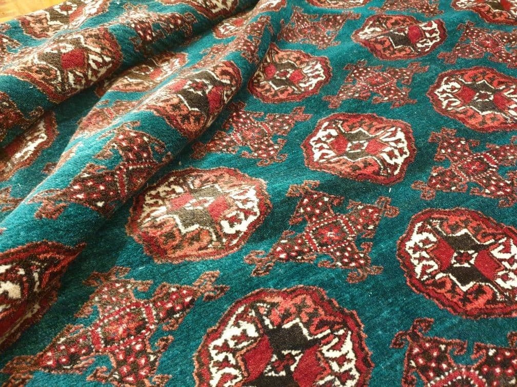 Rug Samarkand Mauri 278x415 cm, blue green red brown black white orange, wool, Afghanistan, 1960s. - 395334