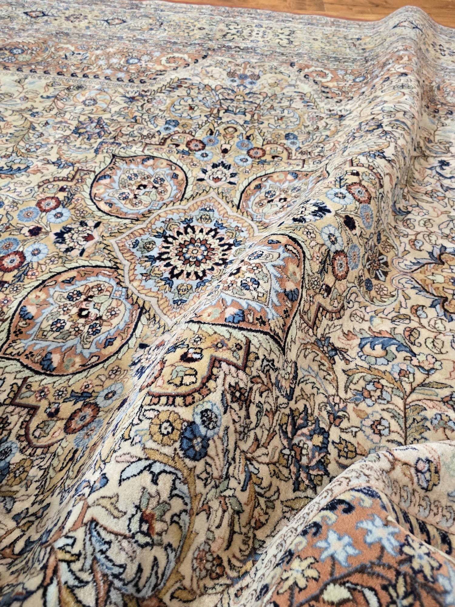 Dywan Indo Tabriz 240x315, beżowy, wełna, Indie - 395359