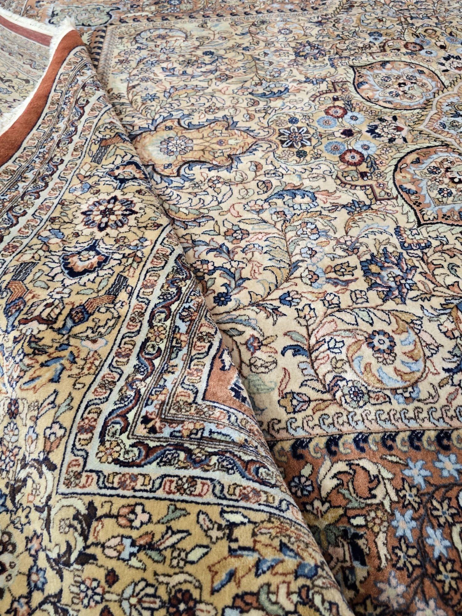 Dywan Indo Tabriz 240x315, beżowy, wełna, Indie - 395362