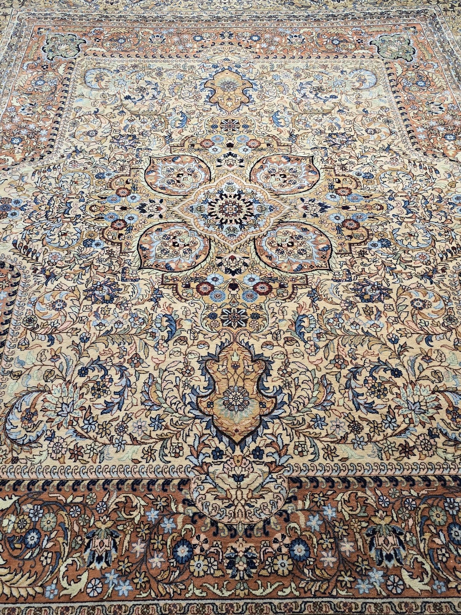 Dywan Indo Tabriz 240x315, beżowy, wełna, Indie - 395358