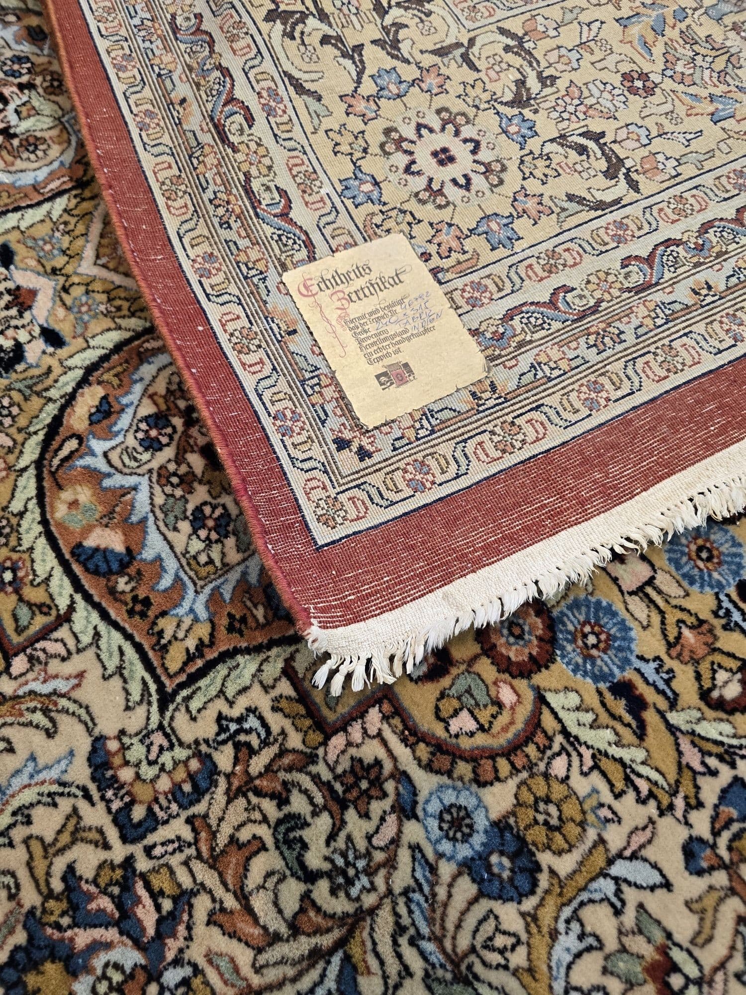 Dywan Indo Tabriz 240x315, beżowy, wełna, Indie - 395361