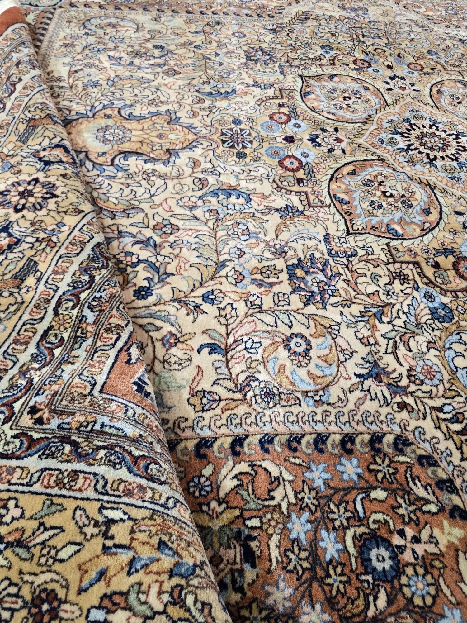 Dywan Indo Tabriz 240x315, beżowy, wełna, Indie - 395360