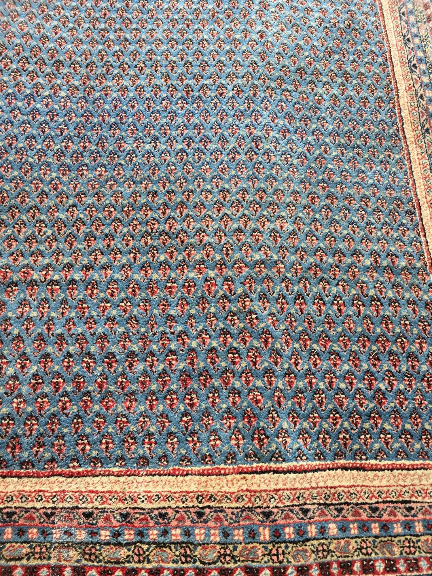 Dywan Sarough Mir Boteh 280x380 cm, niebieski, wełna, Iran, początek XX w. - 395386