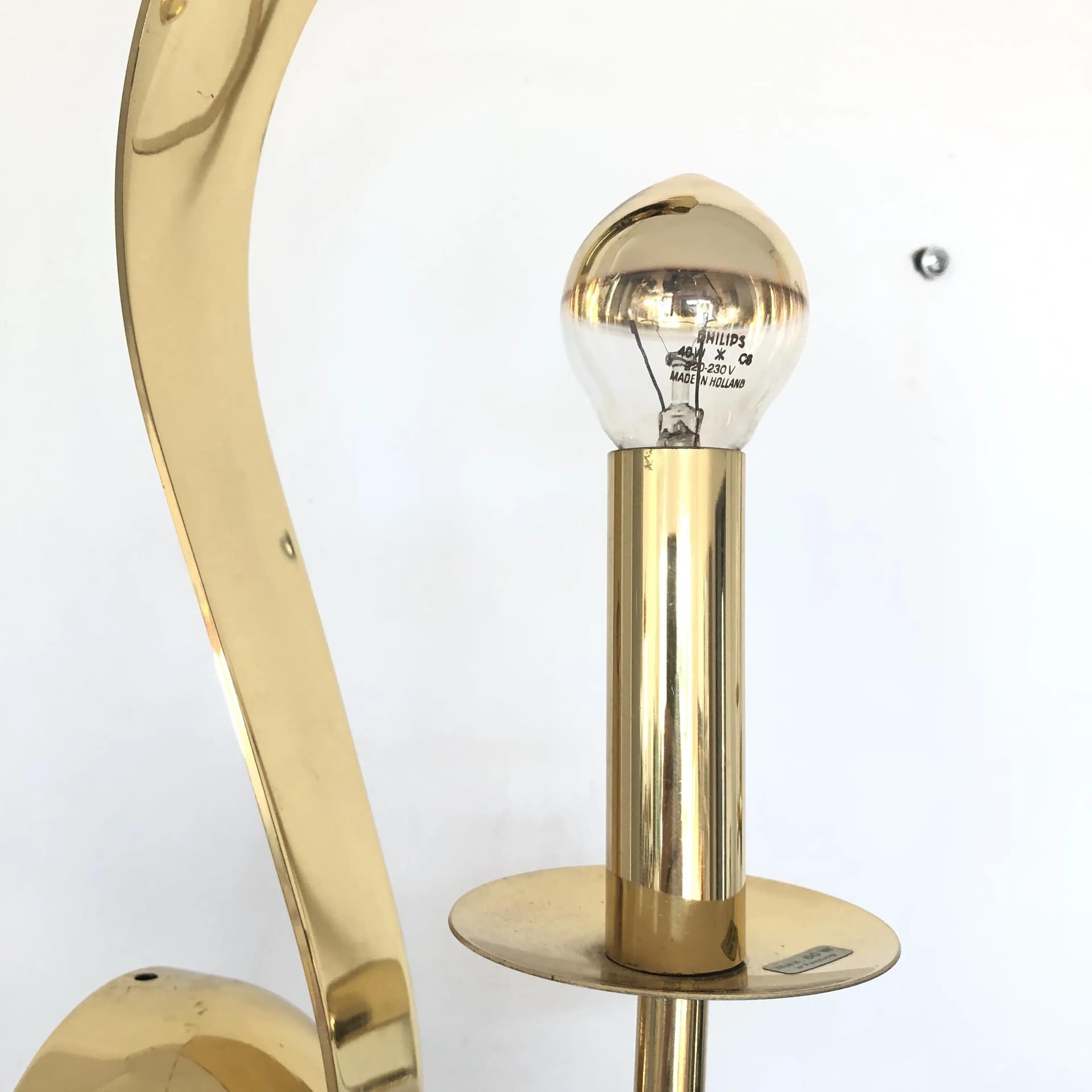 Para kinkietów, złocony mosiądz, Asmuth Leuchten, Niemcy, lata 70. - 29115