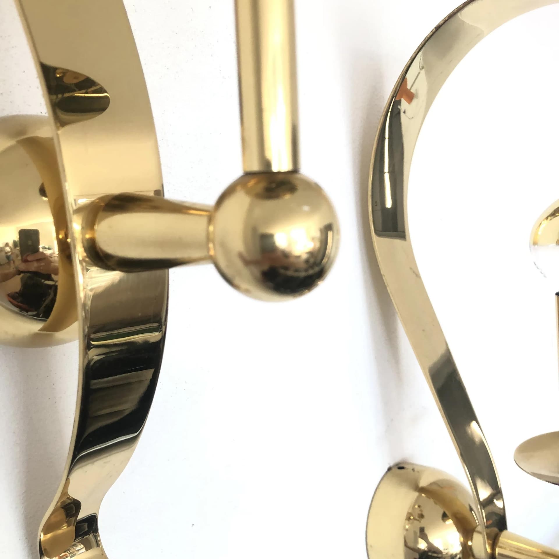 Para kinkietów, złocony mosiądz, Asmuth Leuchten, Niemcy, lata 70. - 29113