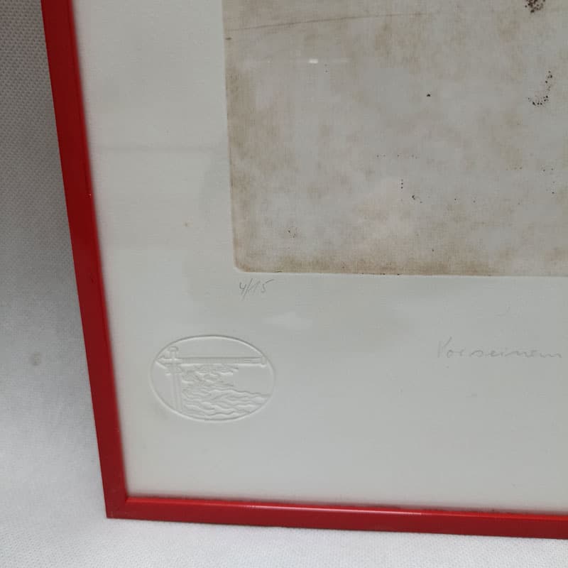 Akwaforta Vor seinem Auftritt 30x40 cm, papier, proj. J. Barth, Niemcy, lata 90. - 395399