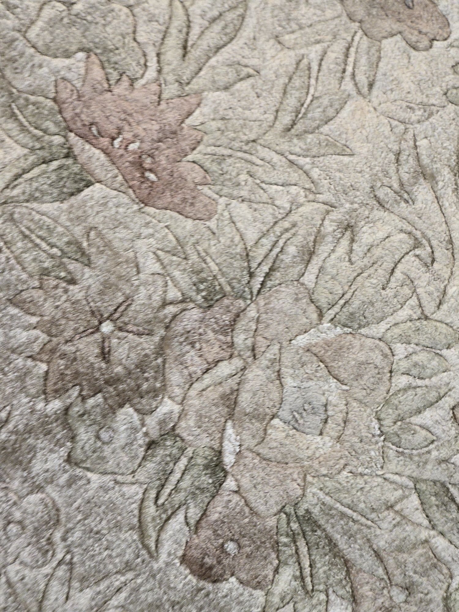 Dywan Tianjin, 125x185 cm, jedwab zielony, bawełna, Chiny, lata 70. - 395415