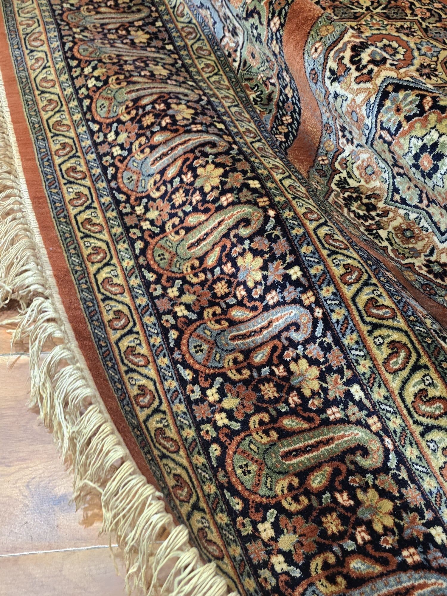 Rug Farsistan, 250x355 cm, wool orange green white blue gold, Lano Carpets, Belgium - 395427