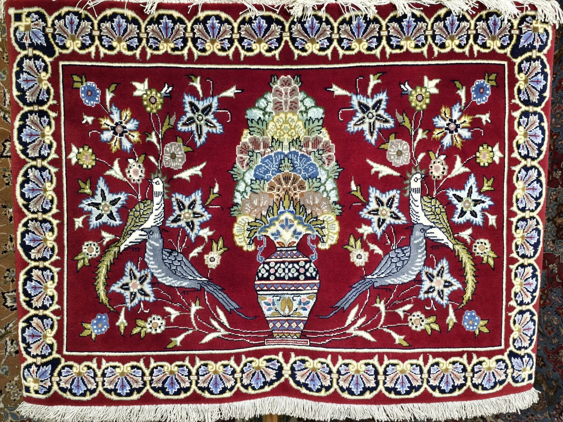 Dywan Qom Zil-os-Sultan, czerwony, wełna, Iran, początek XX w., 100x70 cm - 395446