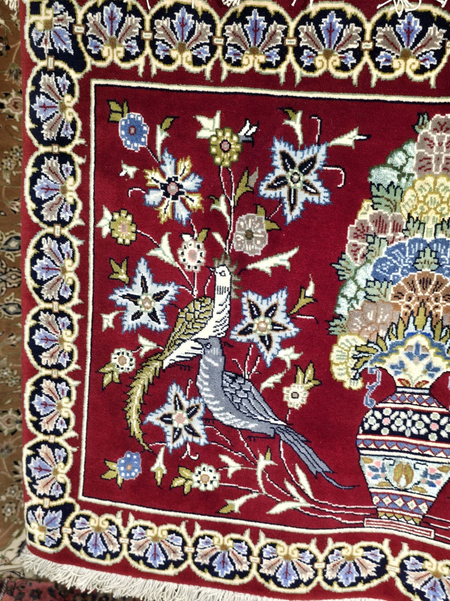 Dywan Qom Zil-os-Sultan, czerwony, wełna, Iran, początek XX w., 100x70 cm - 395443