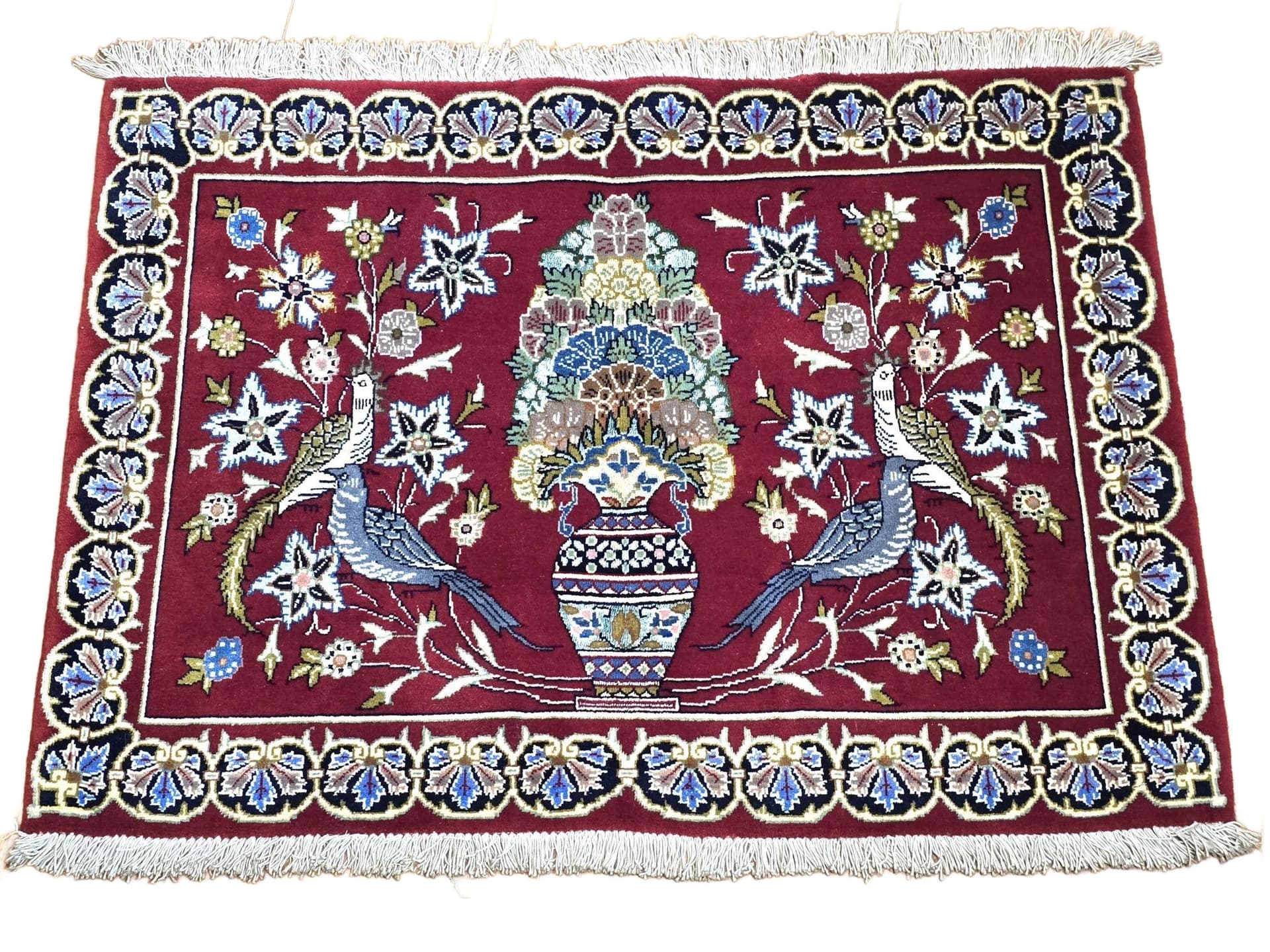Dywan Qom Zil-os-Sultan, czerwony, wełna, Iran, początek XX w., 100x70 cm