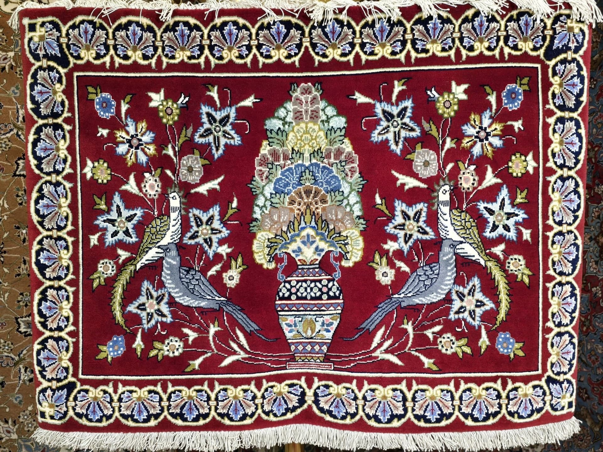 Dywan Qom Zil-os-Sultan, czerwony, wełna, Iran, początek XX w., 100x70 cm - 395441