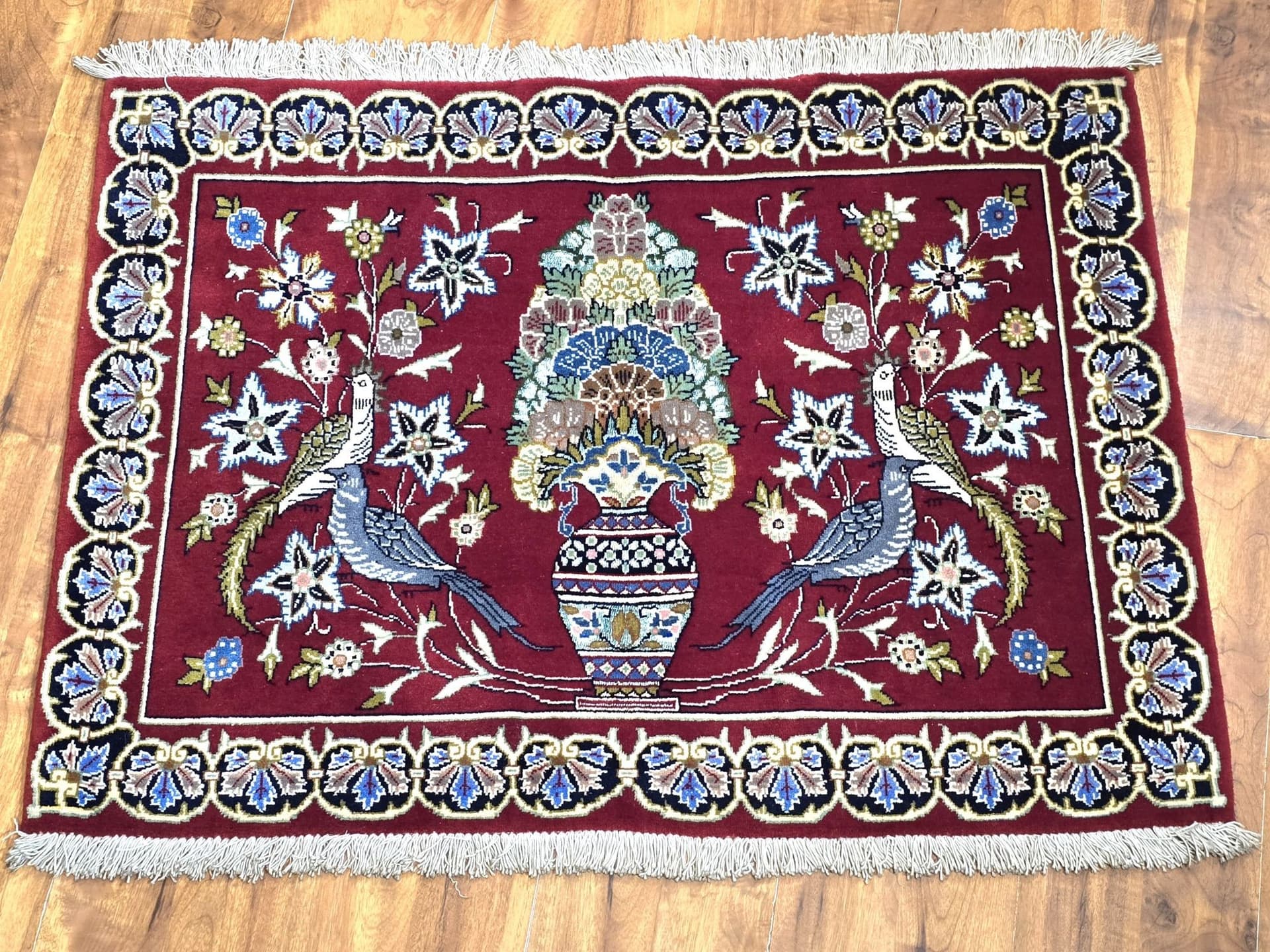 Dywan Qom Zil-os-Sultan, czerwony, wełna, Iran, początek XX w., 100x70 cm - 395447